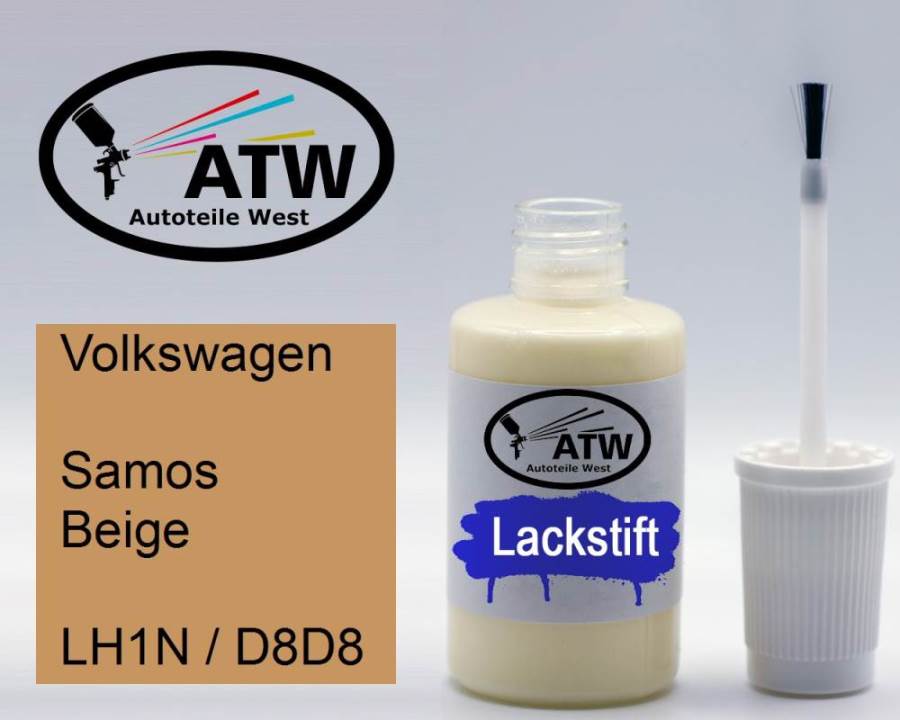 Volkswagen, Samos Beige, LH1N / D8D8: 20ml Lackstift, von ATW Autoteile West.